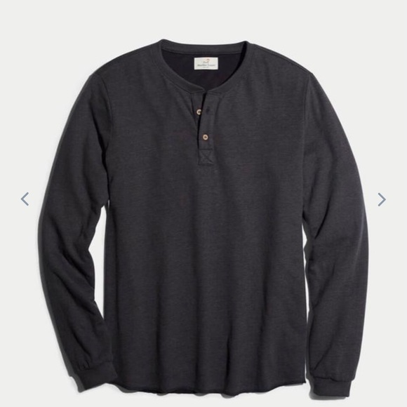 Marine Layer Other - Marine Layer Double Knit Henley-Faded Black